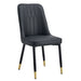 Modern dining chairs, equipped with PU artificial leather backrest cushions and black metal legs, suitable for restaurants, kitchens, and bedrooms. Set of 4 pieces (black+PU leather)C-007 - DTYStore