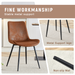Table and chair set.A 47.3-inch diameter modern spliced color circular dining table - double-layer storage.Paired With 6 Technology-Fabric Brown Chairs With Curved Widened Cushion Design. - DTYStore