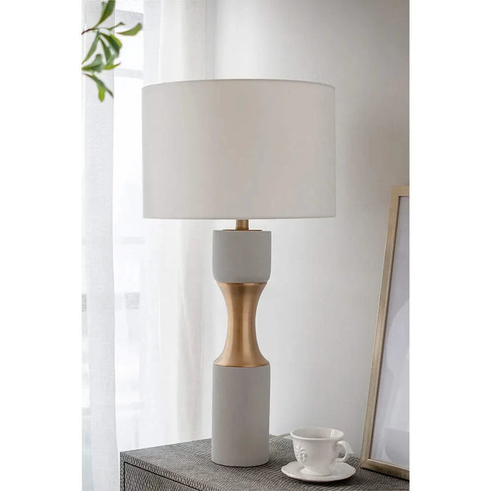 15x15x30' Cement With Metal Table Lamp Default -DTYStore