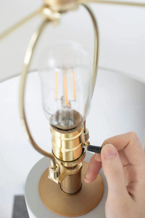 15x15x30' Cement With Metal Table Lamp Default -DTYStore