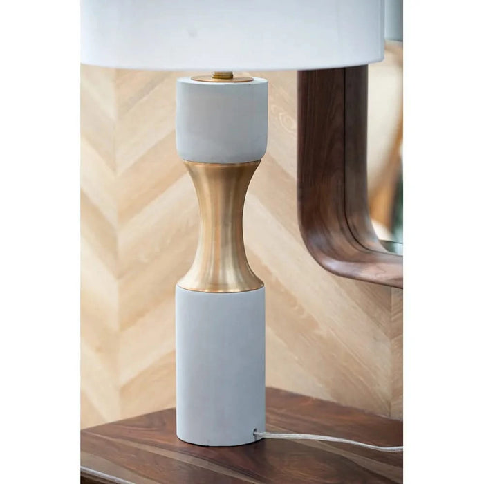 15x15x30' Cement With Metal Table Lamp Default -DTYStore