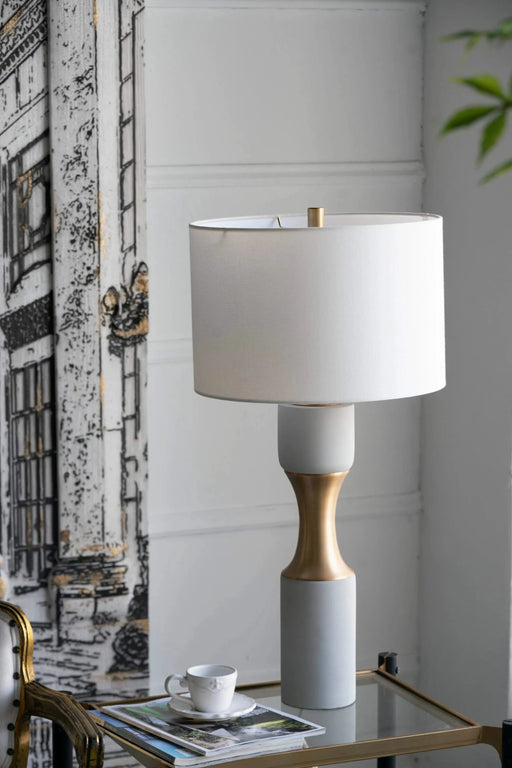 15x15x30' Cement With Metal Table Lamp Default -DTYStore