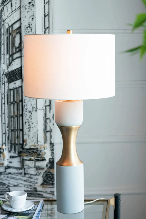 15x15x30' Cement With Metal Table Lamp Default -DTYStore