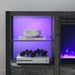60 Inch Electric Fireplace Media TV Stand With Sync Colorful LED Lights-Dark rustic oak color - DTYStore