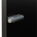 Black side cabinet with aluminum strip lamp,With large storage space - DTYStore