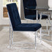 Blue and Chrome Tufted Back Dining Chair (Set of 2) - DTYStore