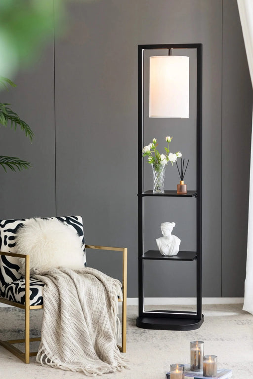 16.5x17x74' Two Tiered Vertical Shelving Stand with Light (Not include Bulb) Default -DTYStore