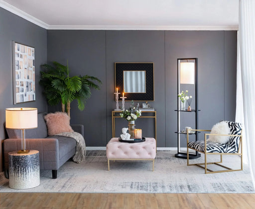 16.5x17x74' Two Tiered Vertical Shelving Stand with Light (Not include Bulb) Default -DTYStore