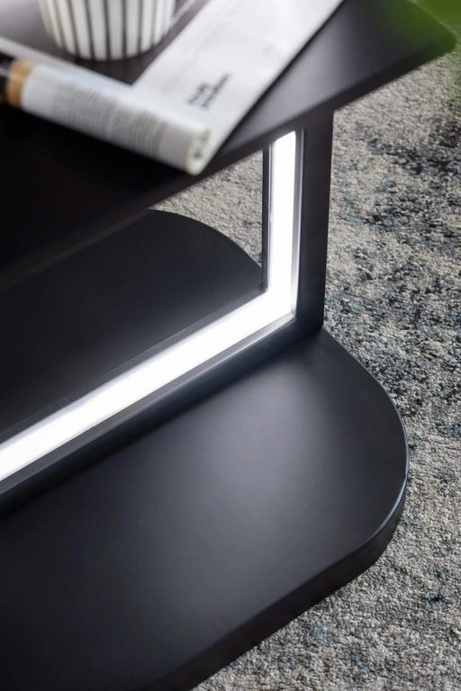 16.5x17x74' Two Tiered Vertical Shelving Stand with Light (Not include Bulb) Default -DTYStore