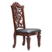 Brown and Cherry Side Chair with Nailhead Trim (Set of 2) - DTYStore