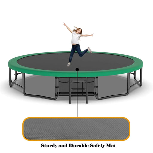 16FT Outdoor Trampoline for Kids and Adults, Pumpkin Trampolines with Curved Poles,Heavy Duty Trampoline Anti-Rust Coating ASTM Approval Default -DTYStore