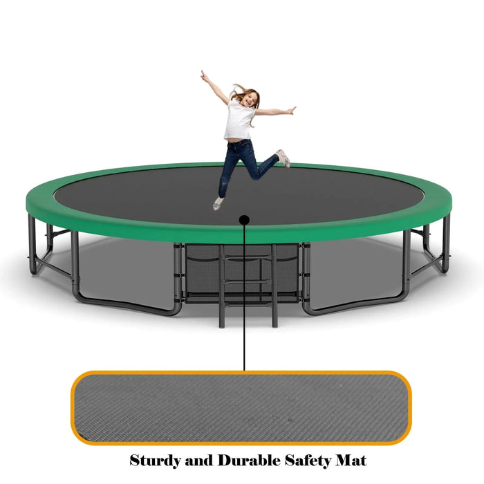 16FT Outdoor Trampoline for Kids and Adults, Pumpkin Trampolines with Curved Poles,Heavy Duty Trampoline Anti-Rust Coating ASTM Approval Default -DTYStore