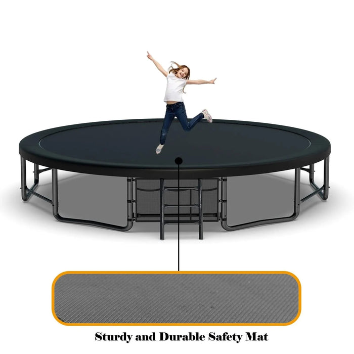 16FT Outdoor Trampoline for Kids and Adults, Pumpkin Trampolines with Curved Poles Heavy Duty Trampoline Anti-Rust Coating ASTM Approval Default -DTYStore