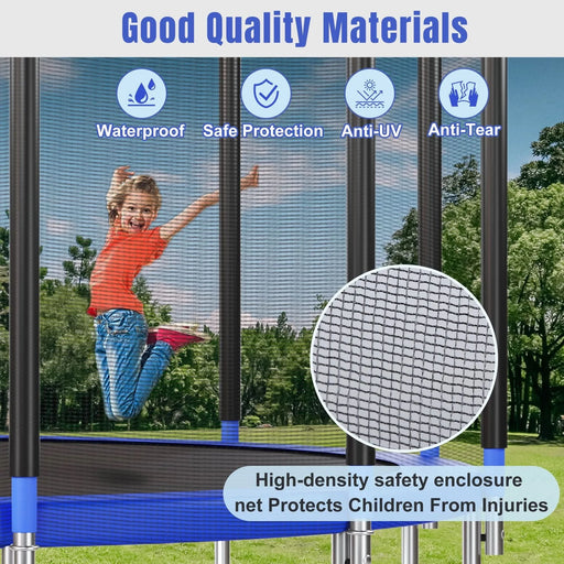 16FT Trampoline for Kids with Safety Enclosure Net, Basketball Hoop and Ladder, Easy Assembly Round Outdoor Recreational Trampoline - DTY Store