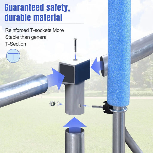 16FT Trampoline for Kids with Safety Enclosure Net, Basketball Hoop and Ladder, Easy Assembly Round Outdoor Recreational Trampoline Default -DTYStore