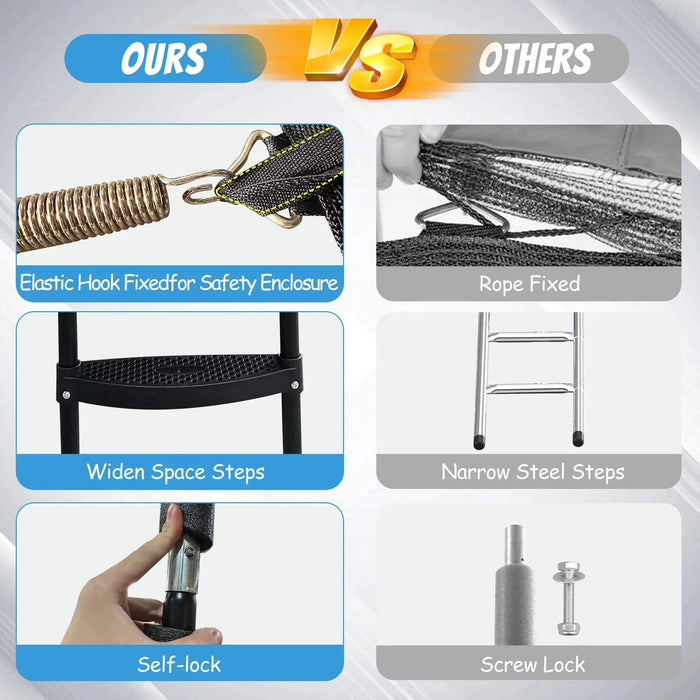 16FT Trampoline for Kids with Upgraded ArcPole and Composite TopLoop for Safety Enclosure, Plus Basketball Board and 12 Ground Stakes, Outdoor Recreational Playset Balance Physical Training Trampoline Default -DTYStore