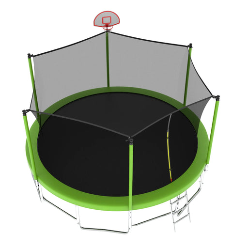 16FT Trampoline with Balance Bar & Basketball Hoop&Ball, ASTM Approved Reinforced Type Outdoor Trampoline with Enclosure Net Default -DTYStore