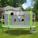16FT Trampoline with Basketball Hoop pump and Ladder(Inner Safety Enclosure) with soccer goal Green Default -DTYStore
