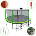 16FT Trampoline with Basketball Hoop pump and Ladder(Inner Safety Enclosure) with soccer goal Green Default -DTYStore