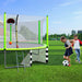 16FT Trampoline with Basketball Hoop pump and Ladder(Inner Safety Enclosure) with soccer goal Green Default -DTYStore
