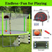 16FT Trampoline with Basketball Hoop pump and Ladder(Inner Safety Enclosure) with soccer goal Green Default -DTYStore