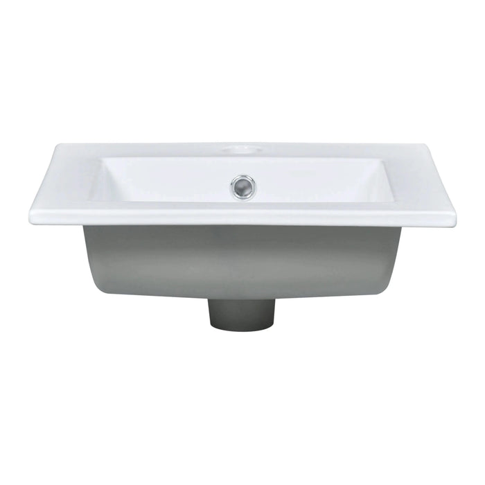 16' Bathroom Vanity Sink Combo for Small Space, Bathroom Sink Cabinet with Rectangular Ceramic Basin, Bathroom Vanities Cabinet with 1 Door and 1 Open Shelf Default -DTYStore