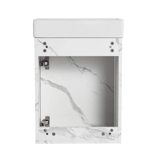 16'' Floating Wall-Mounted Bathroom Vanity with Ceramic Sink & Soft-Close Cabinet Door, For Small Bathroom Default -DTYStore