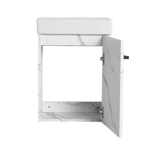 16'' Floating Wall-Mounted Bathroom Vanity with Ceramic Sink & Soft-Close Cabinet Door, For Small Bathroom Default -DTYStore