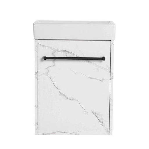 16'' Floating Wall-Mounted Bathroom Vanity with Ceramic Sink & Soft-Close Cabinet Door, For Small Bathroom Default -DTYStore