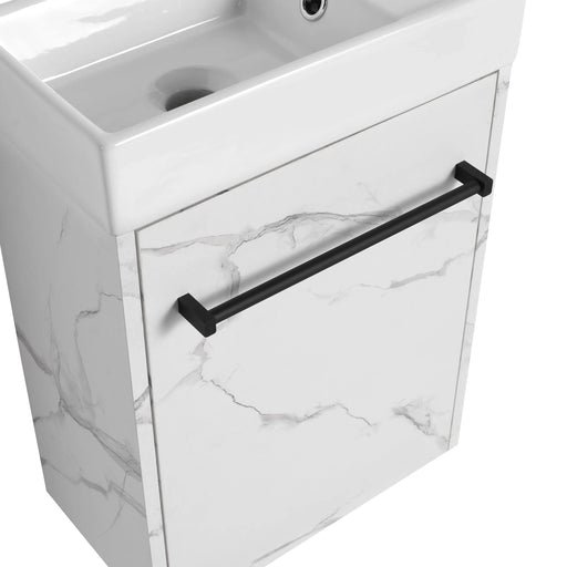 16'' Floating Wall-Mounted Bathroom Vanity with Ceramic Sink & Soft-Close Cabinet Door, For Small Bathroom Default -DTYStore