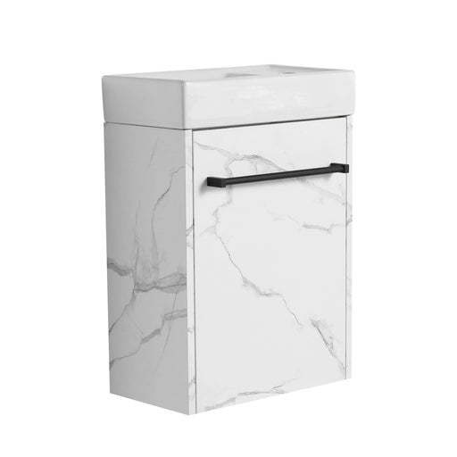 16'' Floating Wall-Mounted Bathroom Vanity with Ceramic Sink & Soft-Close Cabinet Door, For Small Bathroom Default -DTYStore