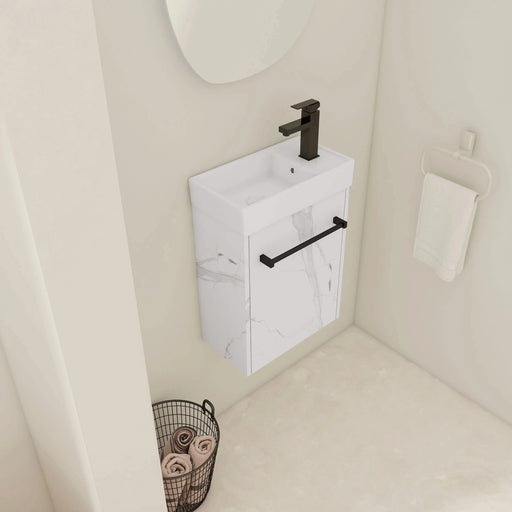 16'' Floating Wall-Mounted Bathroom Vanity with Ceramic Sink & Soft-Close Cabinet Door, For Small Bathroom Default -DTYStore