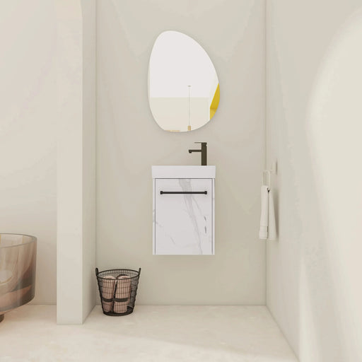 16'' Floating Wall-Mounted Bathroom Vanity with Ceramic Sink & Soft-Close Cabinet Door, For Small Bathroom Default -DTYStore