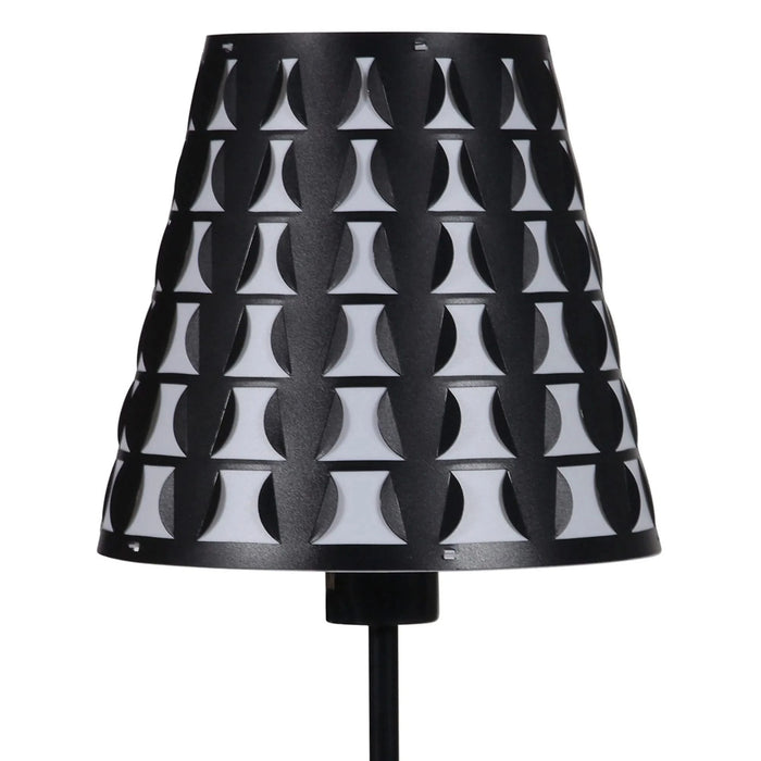 16' Traci Black Geometric Metal Table Lamp Default -DTYStore