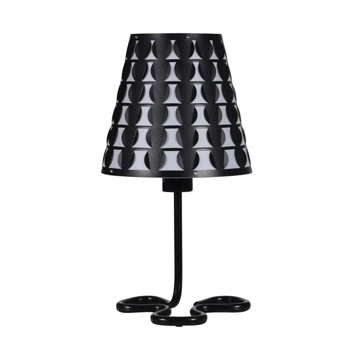 16' Traci Black Geometric Metal Table Lamp Default -DTYStore