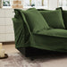 Upholstered Slipcovered Armchair with Ottoman, Deep Seat Armchair W/ Wide Ottoman for Living Room, Armchair Sets with Large Soft Pillows(Set of 2),Chenille Fabric,Green