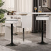 Round Storage Bar Stool Set of 2, White Faux Leather Height Adjustable Barstool, 360°Counter Height Swivel Stool, Armless Bar Chair with Metal Frame for Kitchen Counter Dining Living Room - DTYStore