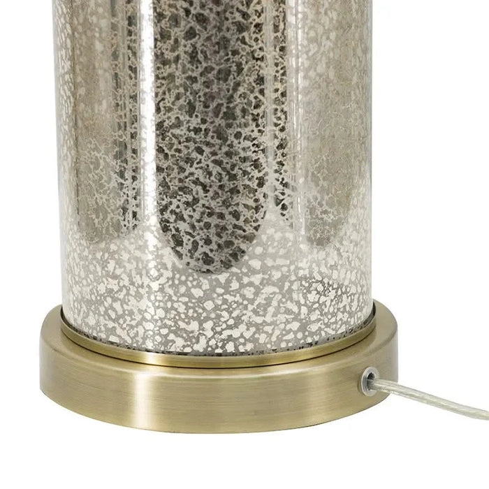 16x16x35' Gold Mirrored Glass Table Lamp with White Fabric Shade Default -DTYStore