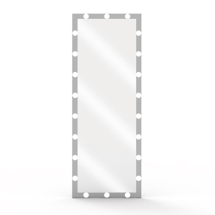 Hollywood Full Length Mirror with Lights Full Body Vanity Mirror with 3 Color Modes Lighted Standing Floor Mirror for Dressing Room Bedroom Wall Mounted Touch Control Silver 63"x24" - DTYStore