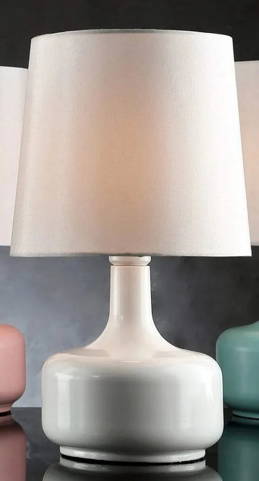 17.25' Tall 'Cheru' Modern Mid-Century Touch On Table Lamp, Powder White Default -DTYStore