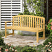 Outsunny 56' Outdoor Wood Bench, 2-Seater Garden Bench with Backrest and Armrest, Patio Bench for Patio, Porch, Poolside, Balcony, Natural - DTYStore