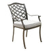 Outdoor Patio Aluminum Dining Arm Chair With Cushion, Set of 2, Cast Slate - DTYStore