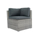 6 Pieces PE Rattan sectional Outdoor Furniture Cushioned Sofa set Grey Wicker, Dark Grey Cushion - DTYStore