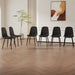 Modern Minimalist Black Dining Chair Set - Six Chairs per Box, Stable and Comfortable.Modern Mid-Century Style Upholstered Side Chairs,Spoon Shaped Chairs With Black Metal Legs. - DTYStore
