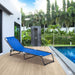 Folding Chaise Lounge Pool Chair, Patio Sun Tanning Chair, Outdoor Lounge Chair with 4-Position Reclining Back, Breathable Mesh Seat for Beach, Yard, Patio, Dark Blue - DTYStore