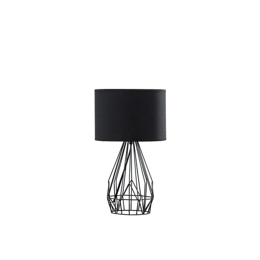 17.5' In Industrial Farm Metal Cage Black Table Lamp Default -DTYStore