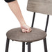 Bar Table Set with 2 Bar stools PU Soft seat with backrest, Grey, 43.31'' L x 15.75'' W x 35.43'' H. - DTYStore