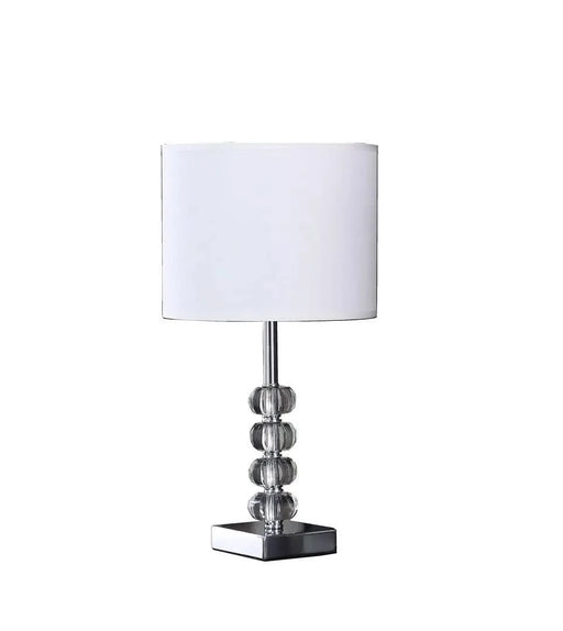 17.75' Olivia Prism Orb Crystal Modern Silver Table Lamp Default -DTYStore