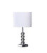 17.75' Olivia Prism Orb Crystal Modern Silver Table Lamp Default -DTYStore