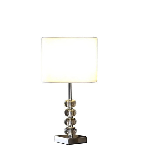 17.75' Olivia Prism Orb Crystal Modern Silver Table Lamp Default -DTYStore